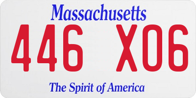 MA license plate 446XO6