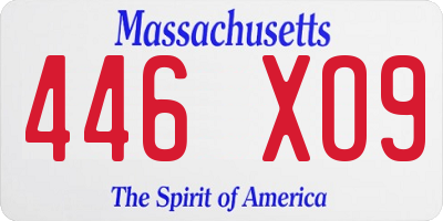 MA license plate 446XO9