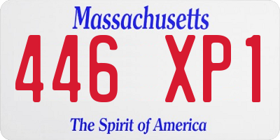 MA license plate 446XP1