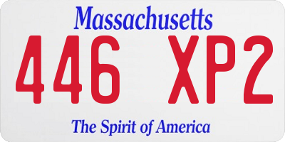MA license plate 446XP2