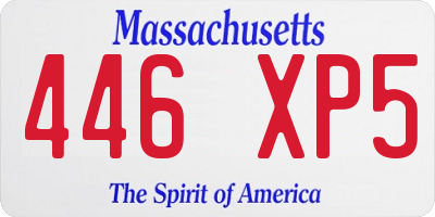 MA license plate 446XP5