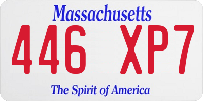 MA license plate 446XP7