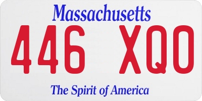 MA license plate 446XQ0