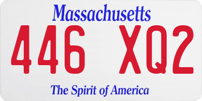 MA license plate 446XQ2