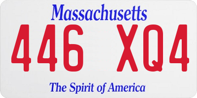 MA license plate 446XQ4