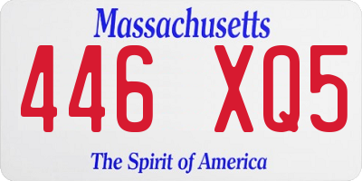 MA license plate 446XQ5