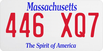 MA license plate 446XQ7