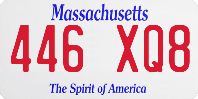 MA license plate 446XQ8
