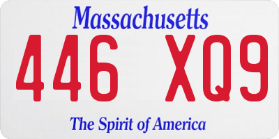 MA license plate 446XQ9