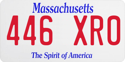 MA license plate 446XR0
