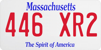 MA license plate 446XR2