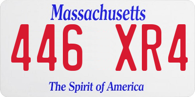 MA license plate 446XR4