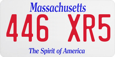 MA license plate 446XR5