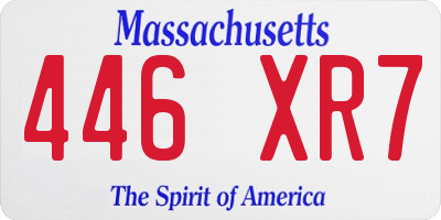 MA license plate 446XR7