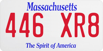MA license plate 446XR8