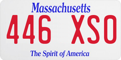 MA license plate 446XS0