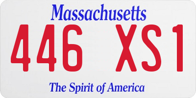 MA license plate 446XS1