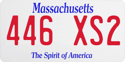MA license plate 446XS2