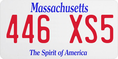 MA license plate 446XS5