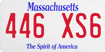 MA license plate 446XS6