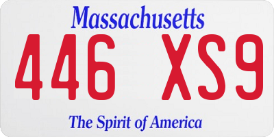 MA license plate 446XS9
