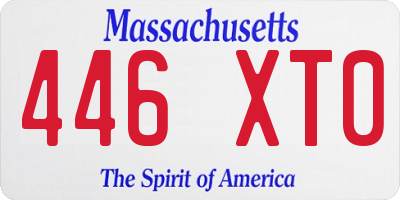 MA license plate 446XT0