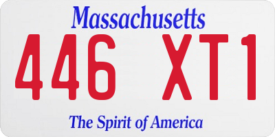 MA license plate 446XT1