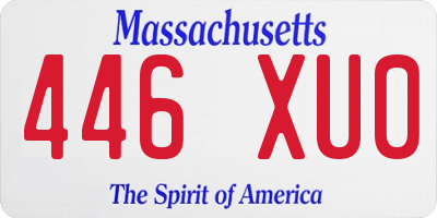 MA license plate 446XU0