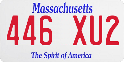 MA license plate 446XU2