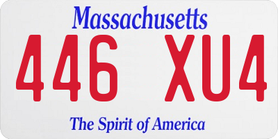 MA license plate 446XU4