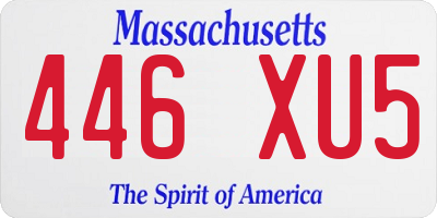 MA license plate 446XU5