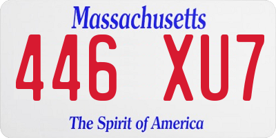 MA license plate 446XU7