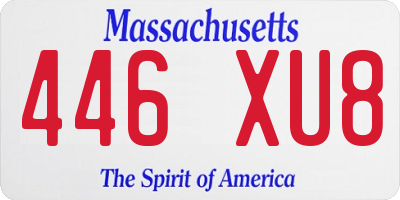 MA license plate 446XU8