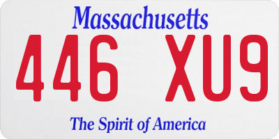 MA license plate 446XU9