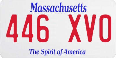 MA license plate 446XV0