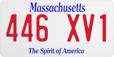 MA license plate 446XV1