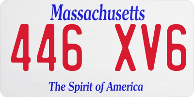 MA license plate 446XV6