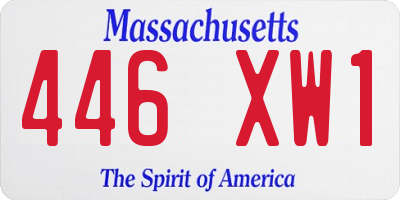 MA license plate 446XW1
