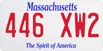 MA license plate 446XW2