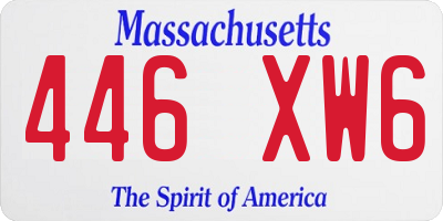 MA license plate 446XW6