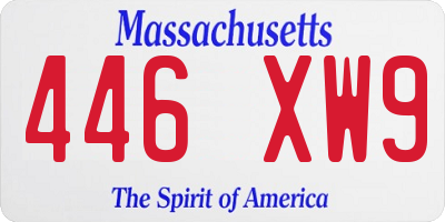 MA license plate 446XW9