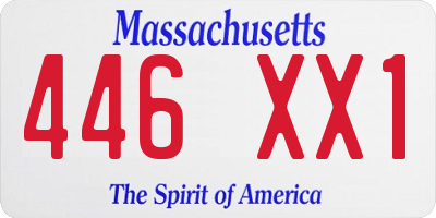 MA license plate 446XX1