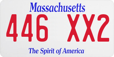 MA license plate 446XX2
