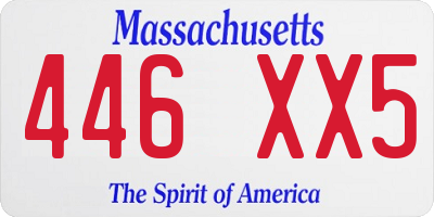 MA license plate 446XX5