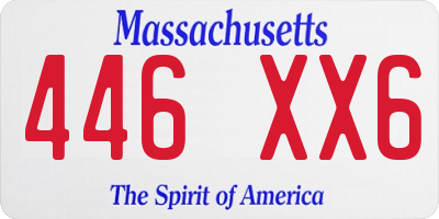 MA license plate 446XX6