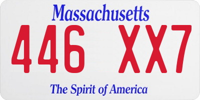 MA license plate 446XX7