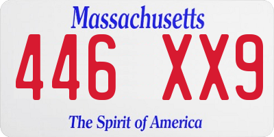 MA license plate 446XX9