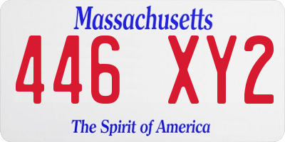 MA license plate 446XY2