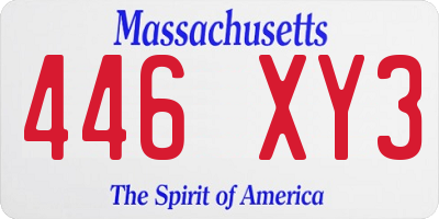 MA license plate 446XY3