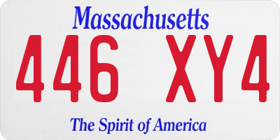 MA license plate 446XY4